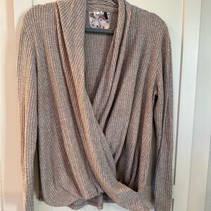 Anthropologie Akemi + Kin Beige Faux Wrap Front Sweater